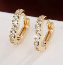 Gold Ear Huggie Heart