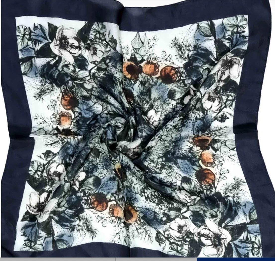 Floral Square Silk Scarf