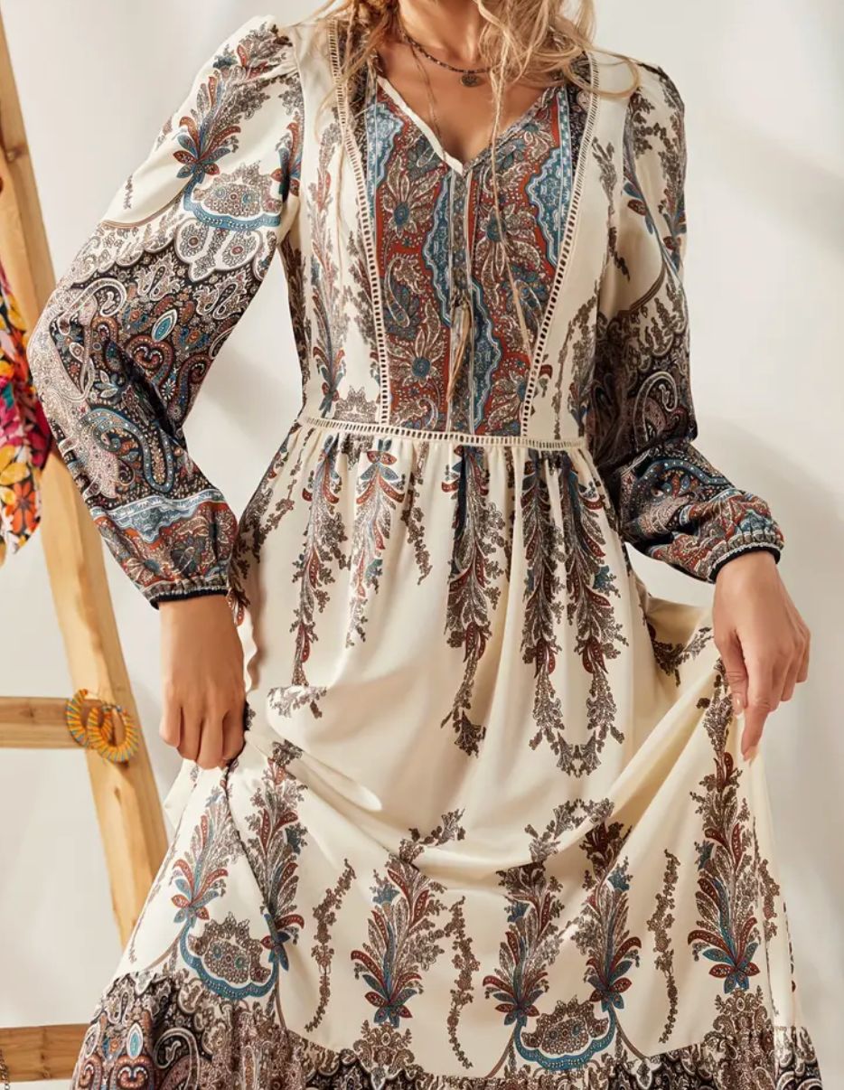 Print Long sleeve Dress