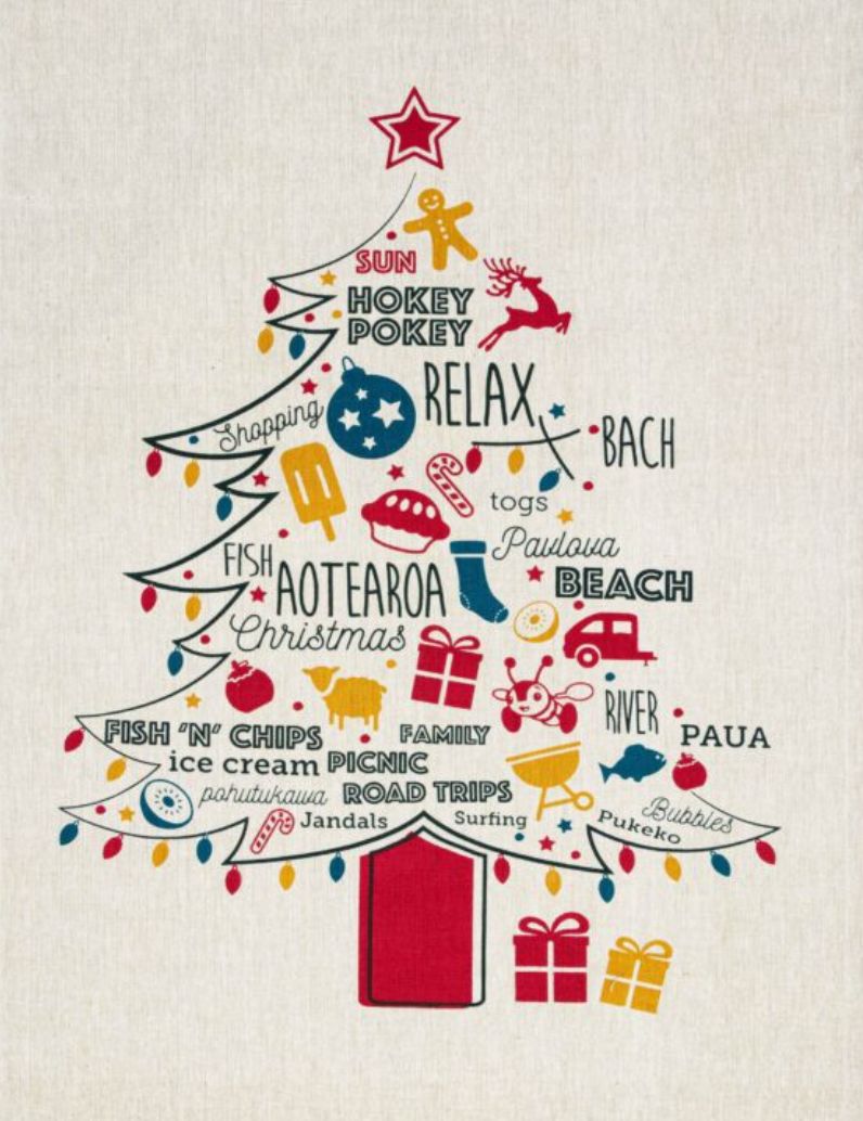 Christmas is Here Tee Towel