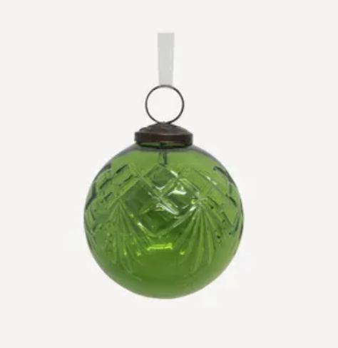 Cut Glass Bauble Green