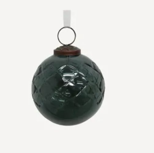 Cut Glass Bauble Teal