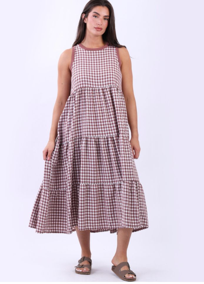 Gingham Dress Merlot