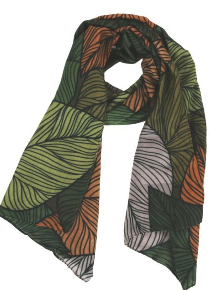 Leaves Scarf Green