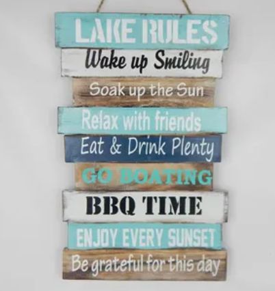 Sign 'Lake Rules'