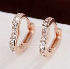 Rose Gold Ear Huggie Heart
