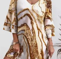 Marble Print Dress S