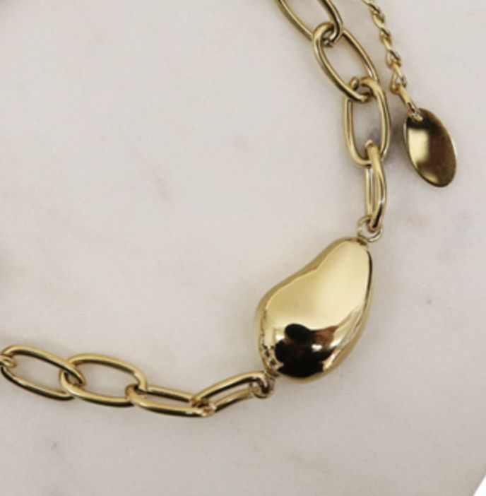 Stainless Pearl Bracelet Gold