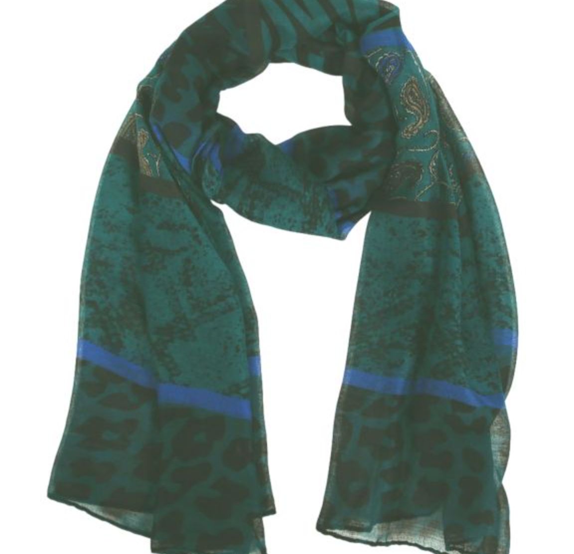 Leopard Scarf Teal