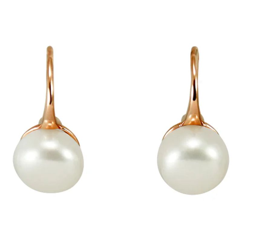 White Pearl Hook Earrings