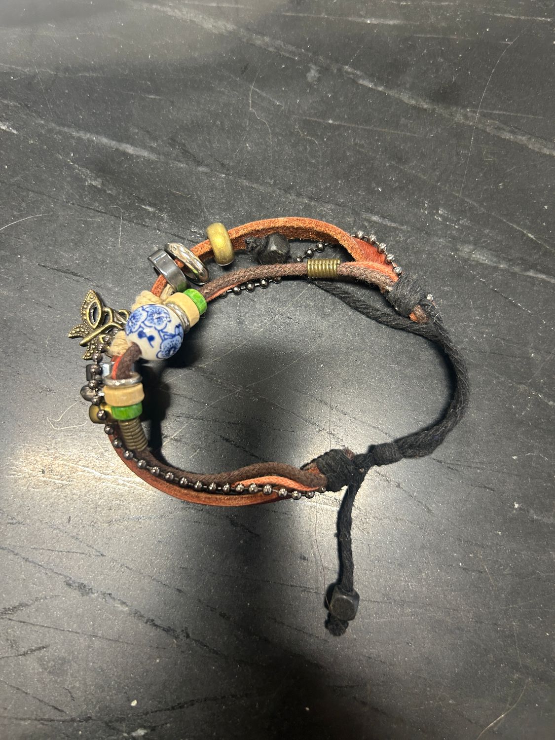 Bead Leather Bracelet