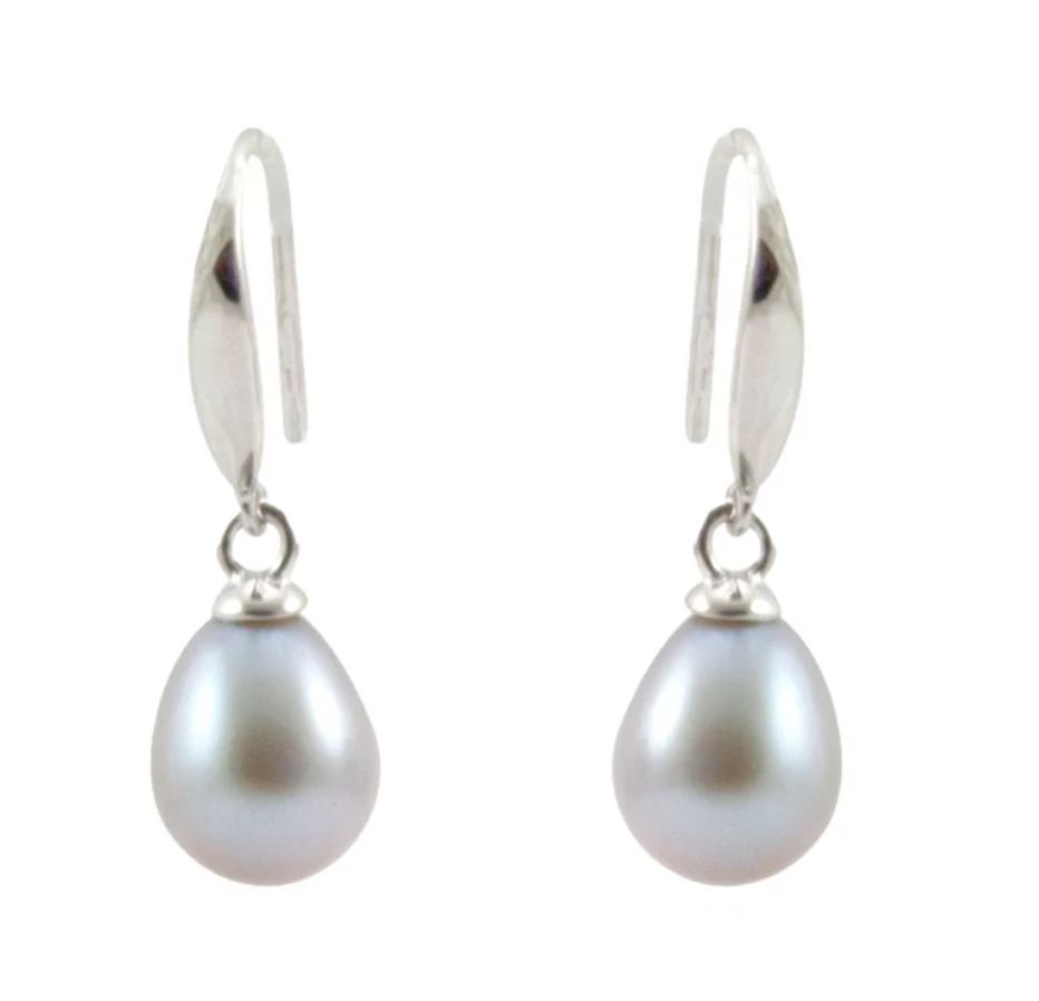Silver Pearl Drop Earring