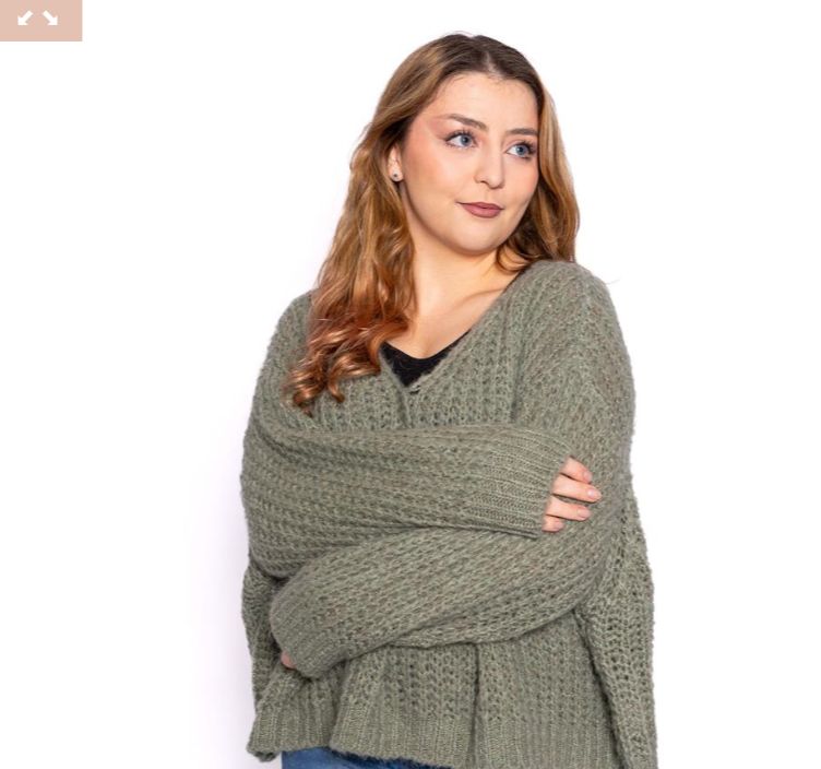 Khaki V-neck Sweater