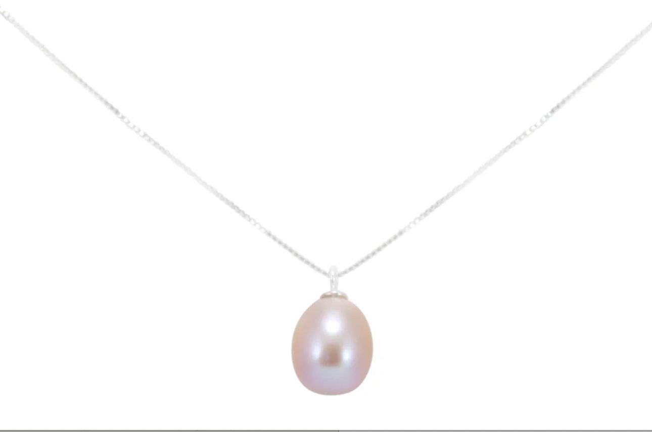 Pink Pearl &amp; Silver Pendant
