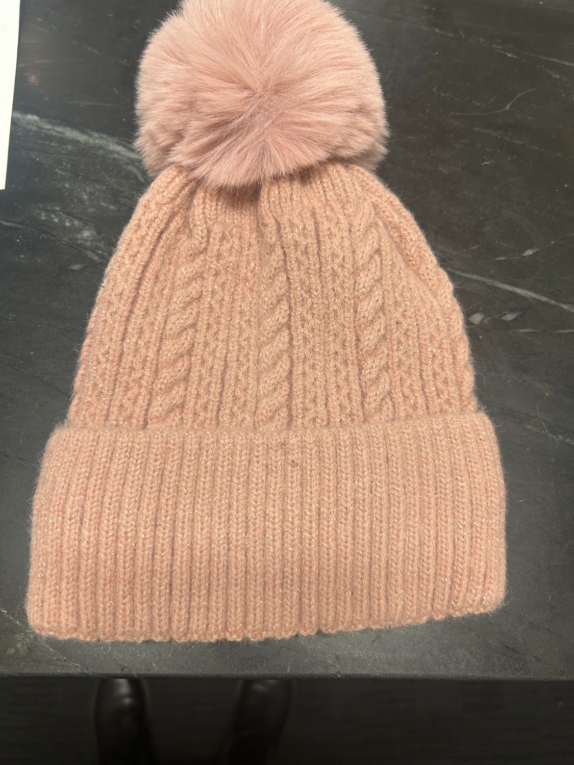 Pompom Thread Beanie Pink
