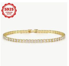 Silver Gold Tennis Bracelet