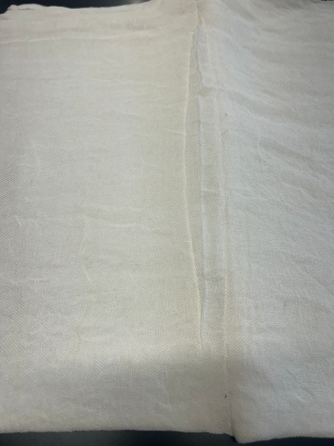 Cream Linen Scarf Plain