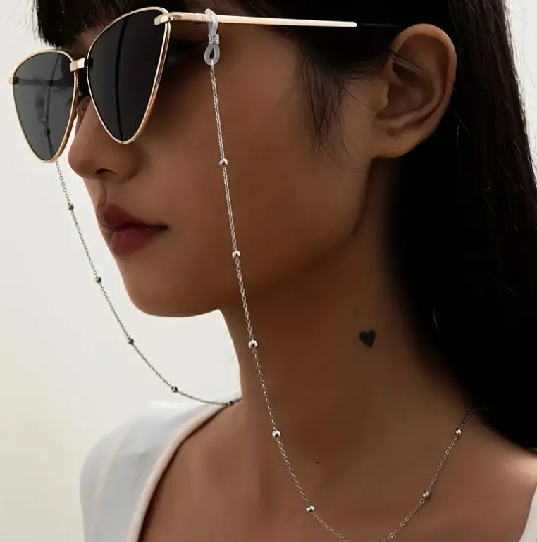 Bead Silver Glasses Chain