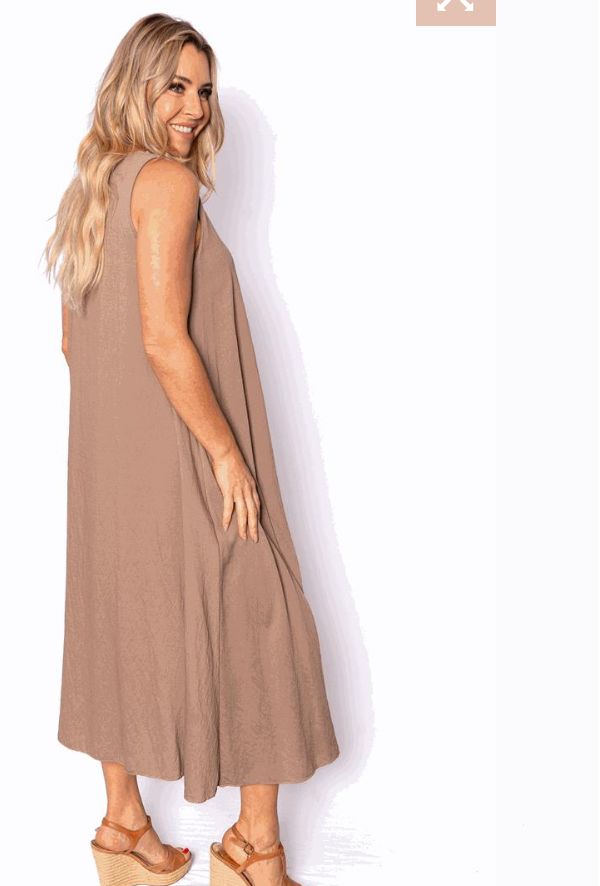 A line V Dress - Taupe