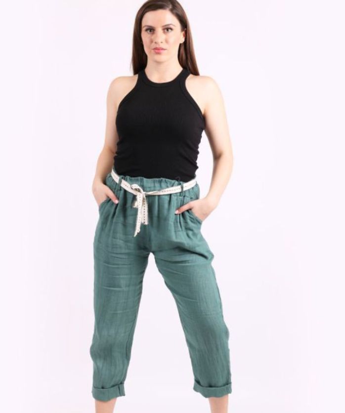 Marcella Linen Trousers Sage 14-18