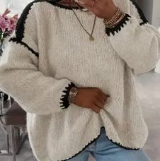 Cream and Blue Jumper