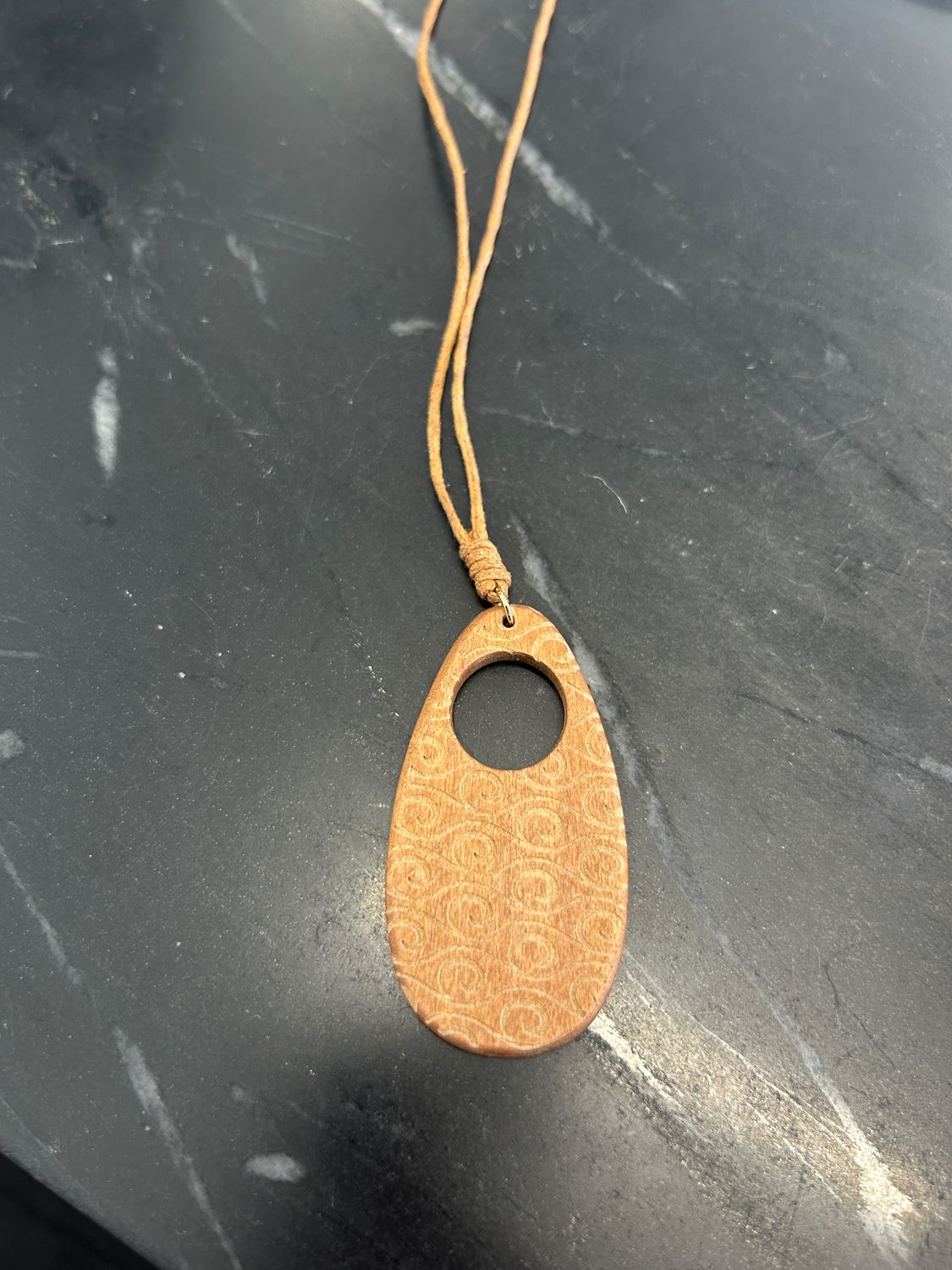 Wood Necklace Oval