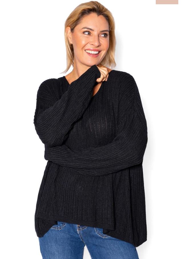 Poise Black Ribbed Knit