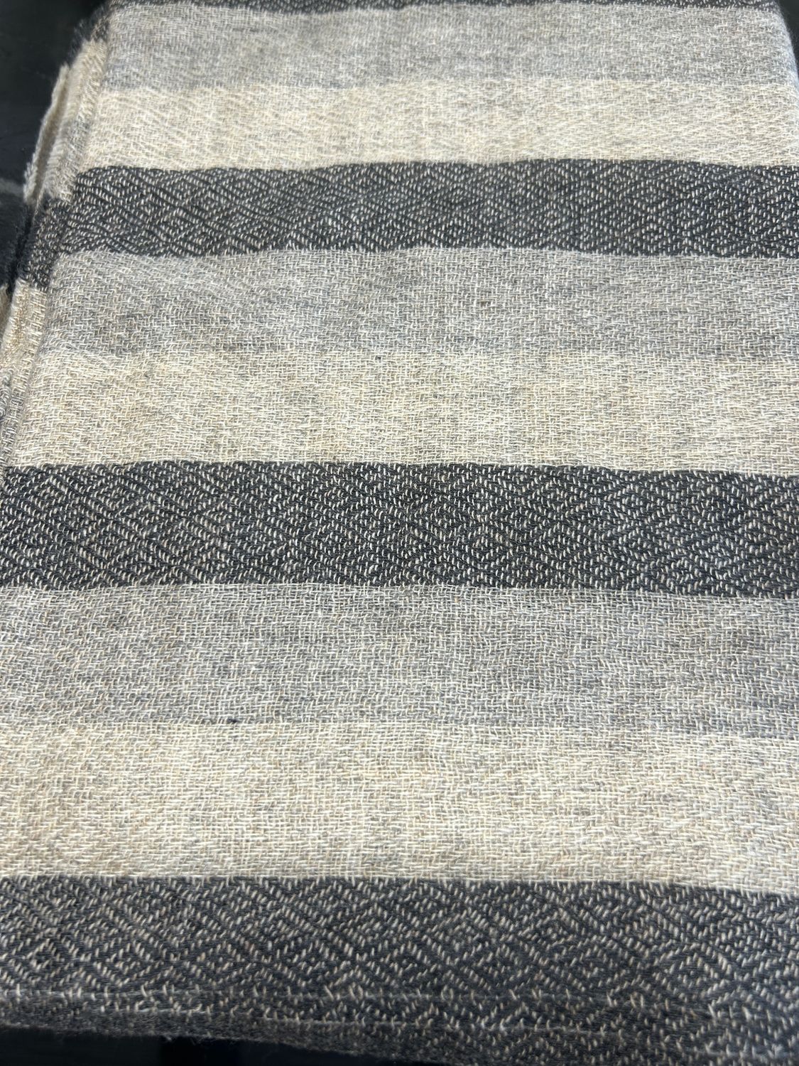 Stripe Fawn Grey Black Scarf