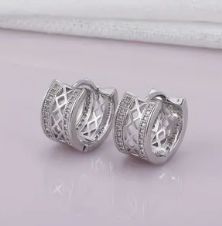 Silver Crisscross Huggie