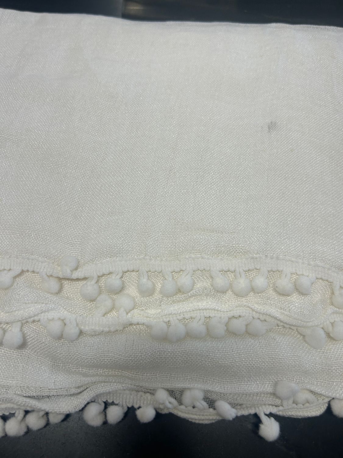 Cream Linen Scarf Bubbles