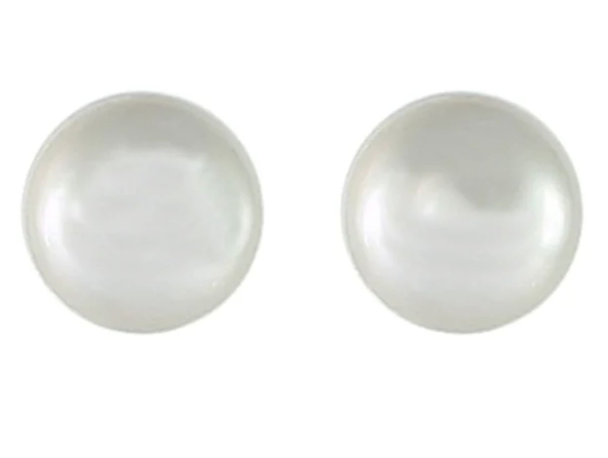 Silver Pearl Stud Earrings M