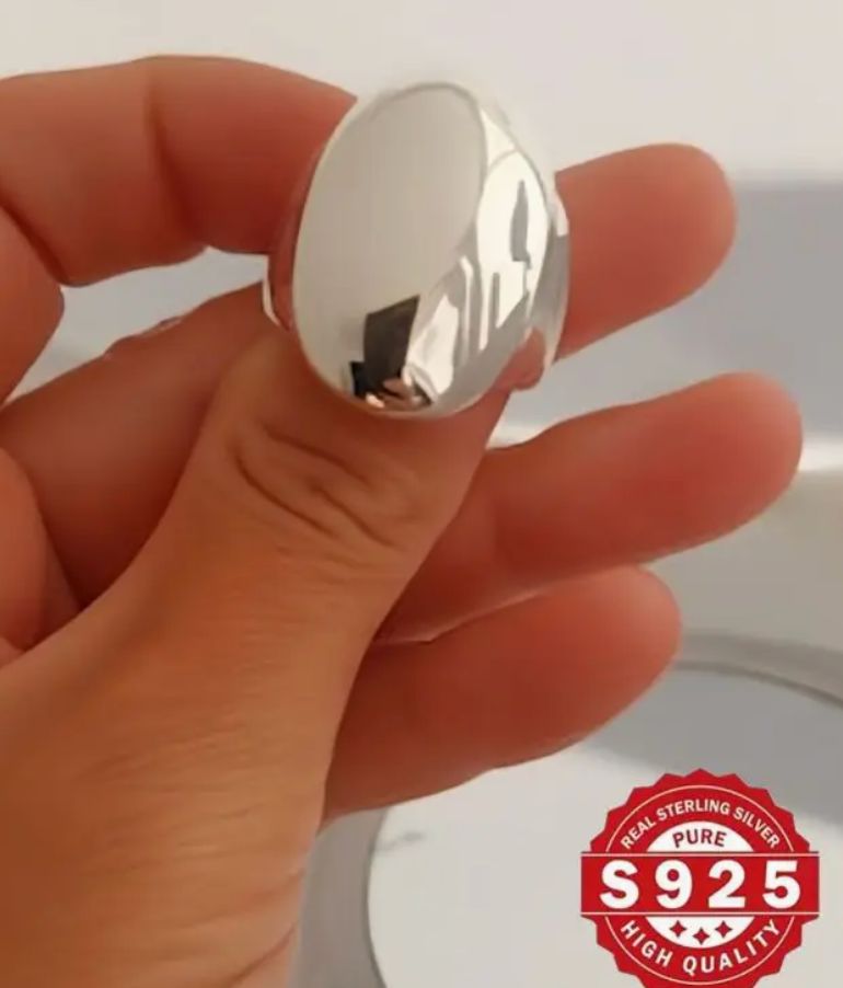 Wide Oval Silver Ring