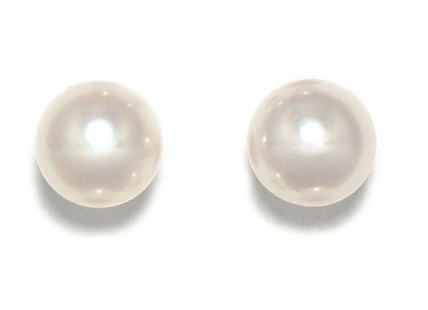 White Pearl Stud Earrings M