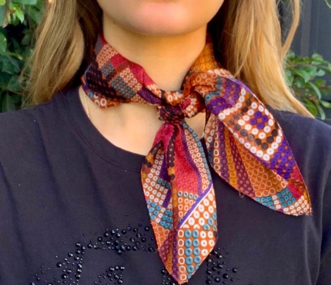 Silk Dot Scarf S