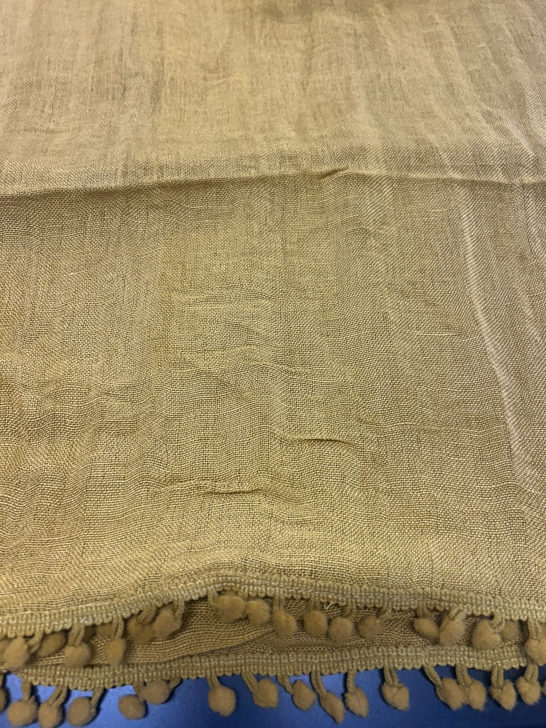 Mustard Linen Scarf Bubbles