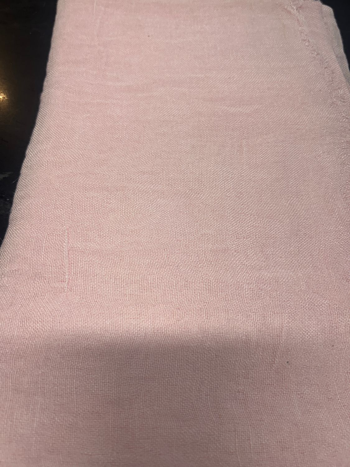 Pink Linen Scarf Plain