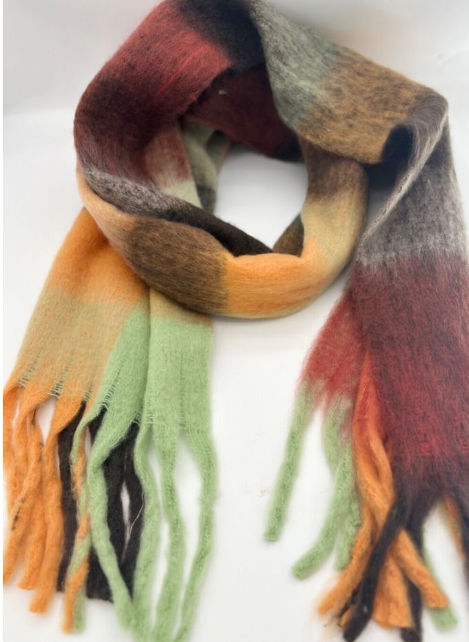 Checked Scarf Orange/Mint
