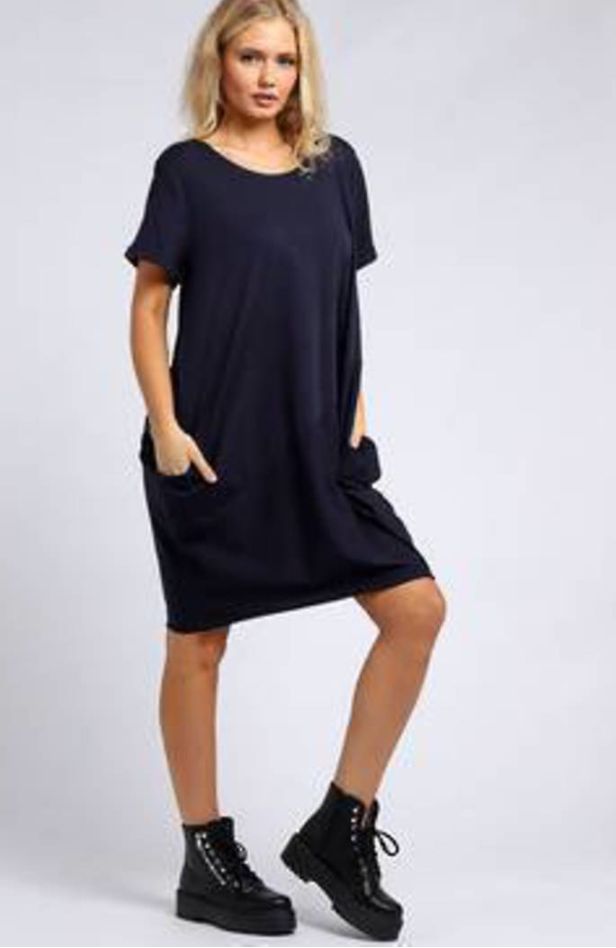 Sasha Cotton Dress Navy