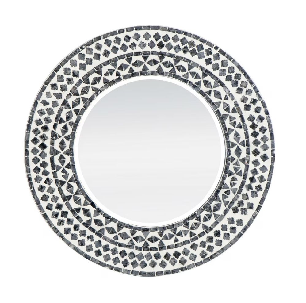 Capiz Round Mirror
