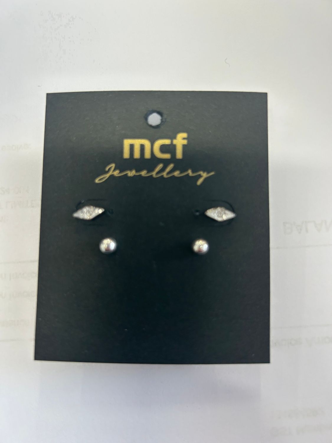 Silvery Earring Stud - two