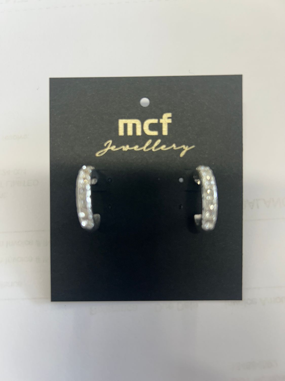 Silvery Dia Hoop Earring