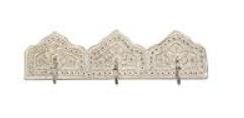 34 cm Shavah Antique Wood 3 Hook