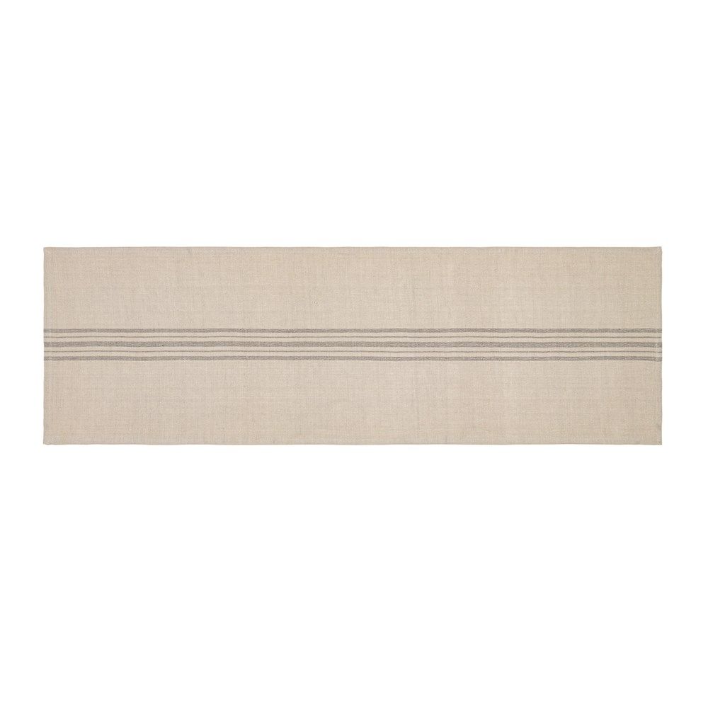 Stripe Table Runner - Linen Blend - Natural &amp; Grey
