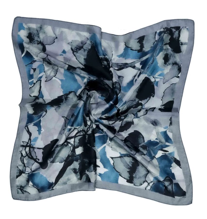 Silk Square Scarf - Blue