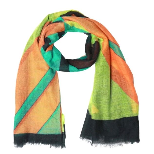 Geometric Merino Silk Scarf