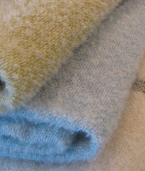Brushed Wool &amp; Mohair Snow Throw - Blue