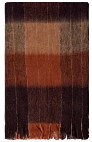 Mohair Blend Throw-Coffee/Camel/Mocha