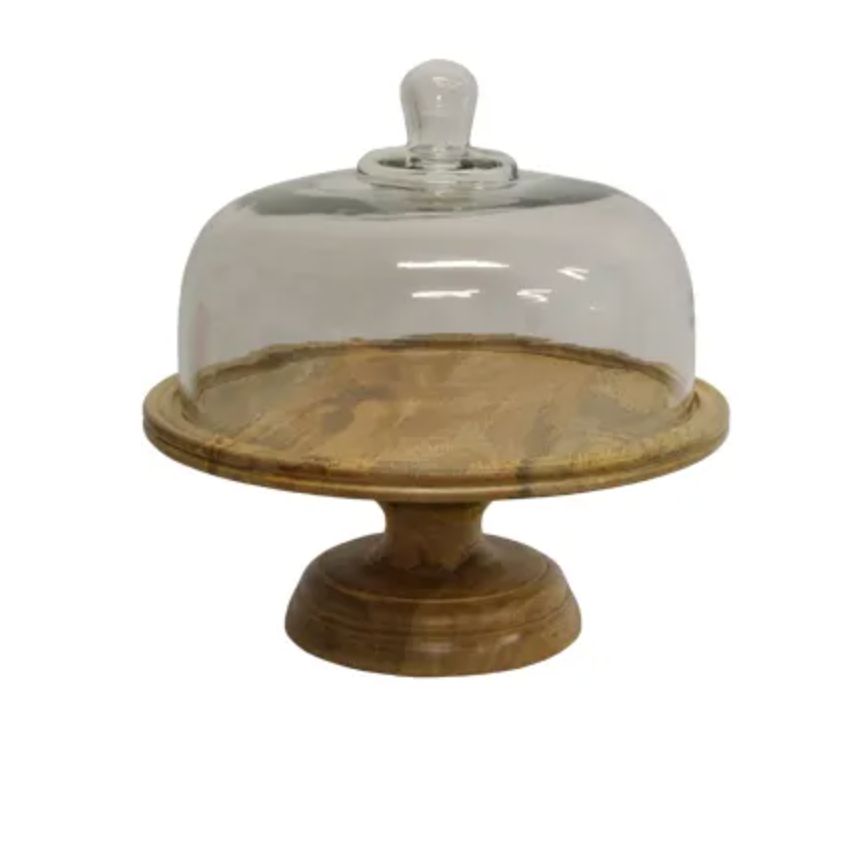Ploughmans Cake Dome on Stand - Natural