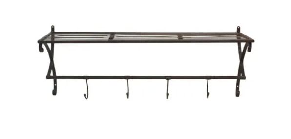 Metal Shelf with Hooks