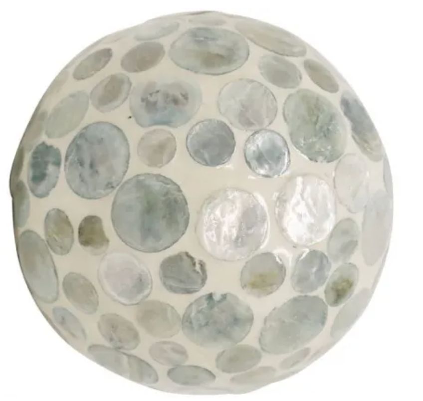 Sophia Capiz Ball - Blue &amp; White